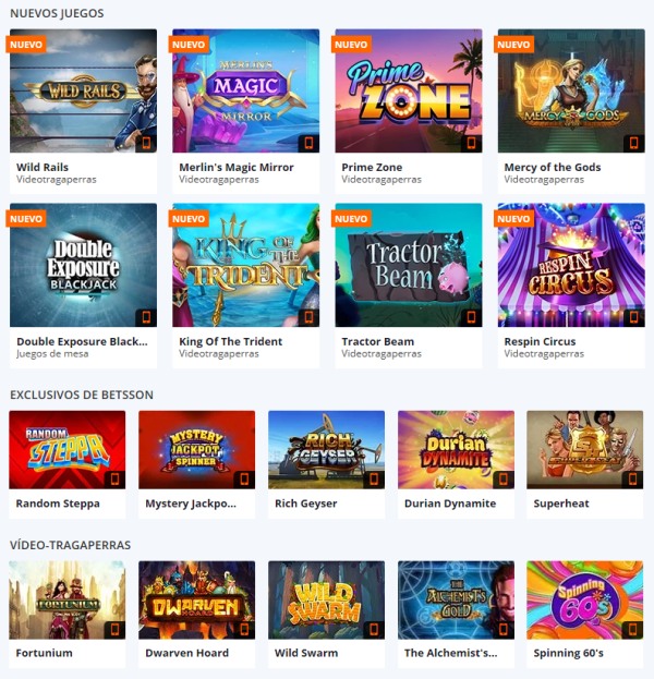 los mejores juegos en el casino Betsson