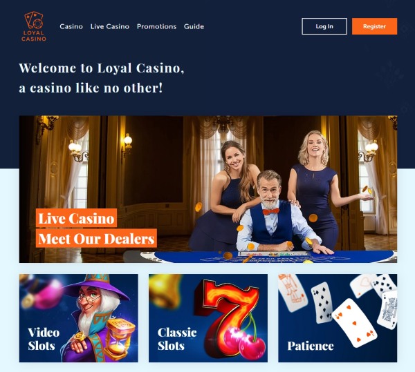 De website en lay-out van Loyal casino