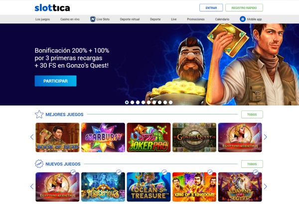 Webové stránky a rozhraní kasina Slottica