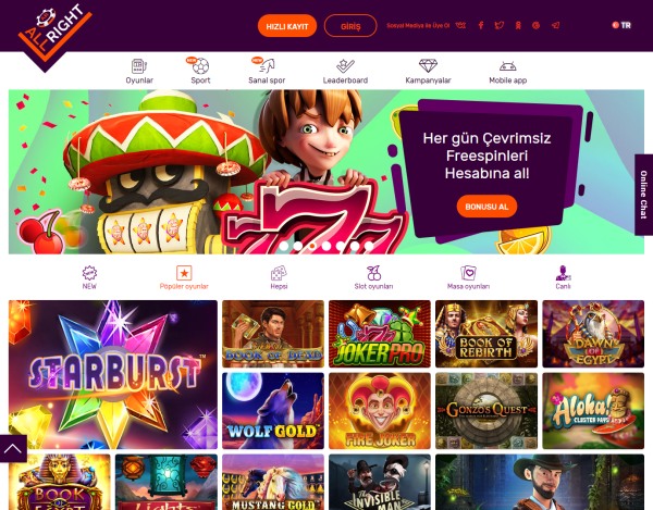 All Right Casino web sitesi ve ara yüzü